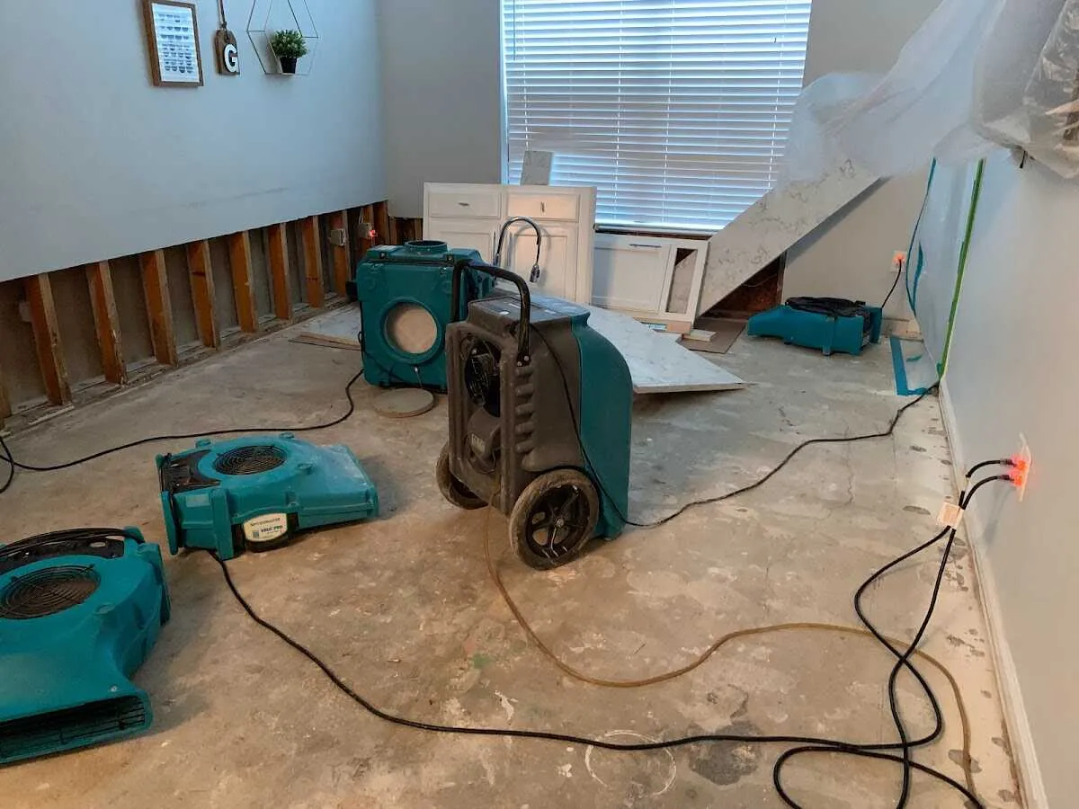Dehumidifier in flood-cut room for Water Extraction & Removal in Linda